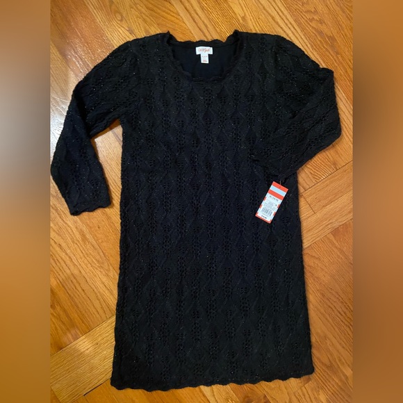 Child xl 14/16 cat and Jack black sweater dress with slight shimmer sparkle - Picture 1 of 4